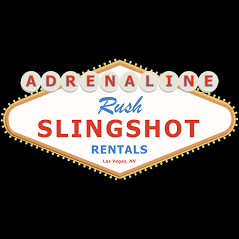 Vintage sign style logo for Adrenaline Rush Slingshot Rentals, Las Vegas, NV.